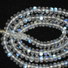 aaaa highy quality gorgeous rainbow moonstone nice clean micro feceted rondell beads each pcs have blue fire size 3 -6mm length 17 inches neckless